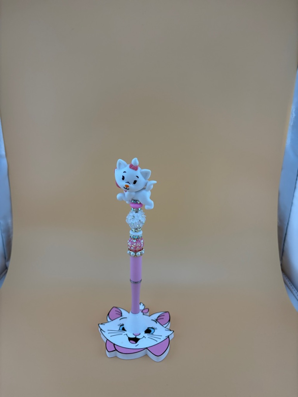 Marie the Cat Handmade Doorable Pen with Decorative Beads